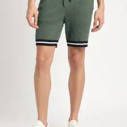 Men Striped Regular Fit Knit Shorts-image-25