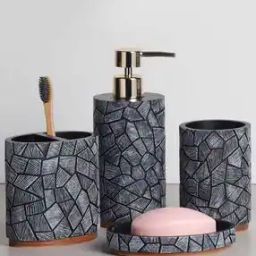 Geometric Pattern Bathroom Accessories Set-21