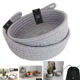 Pack of 2 Solid Storage Badket-23