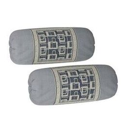 Set of 2 Geometric Woven Bolster Covers 32" x 16"-picture-9