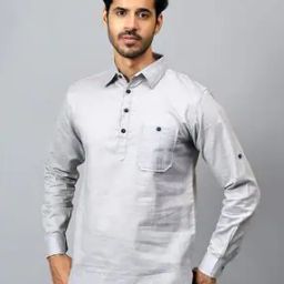 Men Slim Fit Short Kurta with Patch Pocket-image-20
