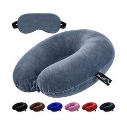 Super-Soft Velvet Neck Pillow with Eye Mask-10