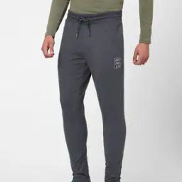 Men Heathered Straight Track Pants-image-52