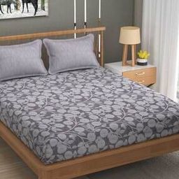 140 GSM Floral Print King-Size Bedsheet with Pillow Covers-image-10