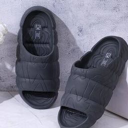 Men Quilted Open-Toe Slides -22