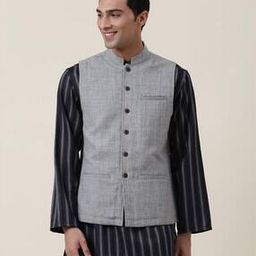 fabindia Nehru Jacket with Welt Pockets-picture-32