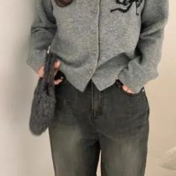 Women Ribbed Round-Neck Cardigan-45