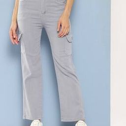 Girls High-Rise Straight Jeans with Cargo Pockets-image-34