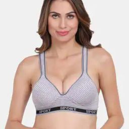 Striped Lightly-Padded Sports Bra-image-2