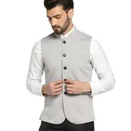 Mandarin Collared Sleeveless Nehru jacket-29
