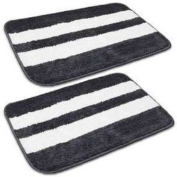 Set of 2 1800 GSM Striped Anti-Slip Bath Mats 23" x 15"-image-21