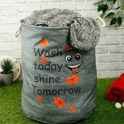 Typographic Print Foldable Laundry Bag-17