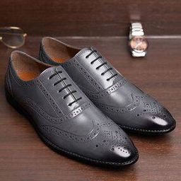 Men Round-Toe Oxfords with Lace Fastening-image-58