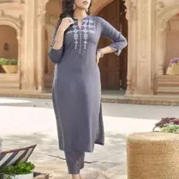 Women Embroidery Straight Kurta-image-40