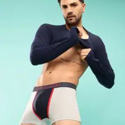 Men Colourblock Trunks with Elasticated Waist-image-30