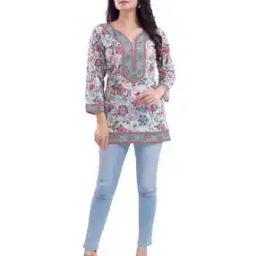 Floral Print Tunic with Round Neck-picture-41
