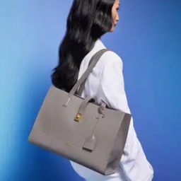 Women Tote Bag with Dual Handles & Metal Accent-6
