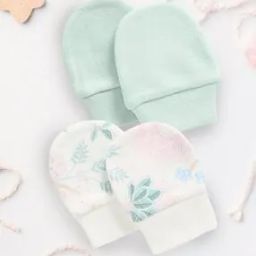 Girls Pack of 2 Spring Blossom Baby Mittens-image-5