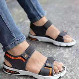 Men Double-Strap Sandals with Velcro Fastening-35