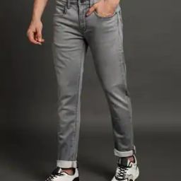 Men Lightly Washed Tapered Fit Jeans-image-5