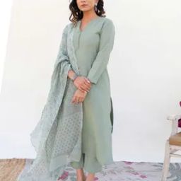 Women Lace Straight Kurta with Pants & Dupatta-image-42