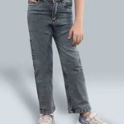 Girls Straight Jeans with Insert Pockets-image-100