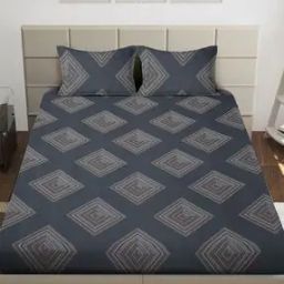 210 TC Printed King-Size Bedsheet with Pillow Covers-picture-10