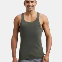 jockey US26 Super Combed Cotton Rib Square Neckline Gym Vest-picture-8