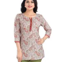 Floral Print Collar-Neck Tunic-image-63
