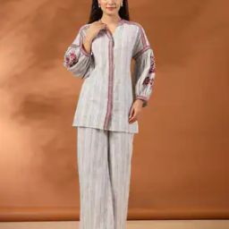 Embroidered Top & Palazzos Set-image-2