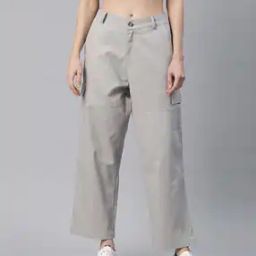 Women High-Rise Relaxed Fit Cotton Cargo Pants-picture-23
