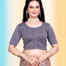 Women Front Open Round-Neck Blouse-20