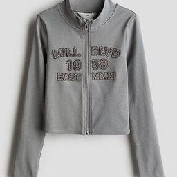 Girls Motif-Detail Zip-Through Cardigan-2