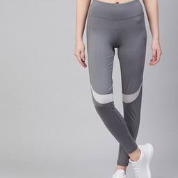 Ankle Length Leggings with Colourblock Detail-image-44