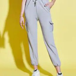 Women High-Rise Relaxed Fit Flat-Front Cargo Pants-image-37