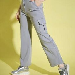 Women High-Rise Straight Fit Flat-Front Cargo Pants-image-85