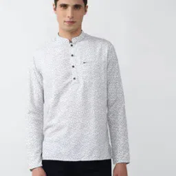 Men Paisley Print Slim Fit Short Kurta-image-4