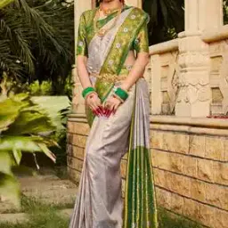 Kanjeevaram Floral Saree with Contrast Border-image-85