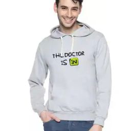 Typographic Print Ribbed Hems Hooded Sweatshirt-image-81
