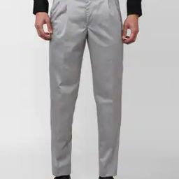 Men Slim Fit Pleated Trousers-picture-4