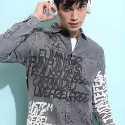 Men Typographic Print Slim Fit Shirt-image-69