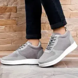 Men Elevator Canvas Sneaker Lace-Up Shoes-38