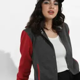 Colourblock Jacket with Insert Pockets-image-43