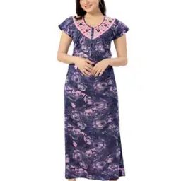 Women Floral Print Nighti-picture-13