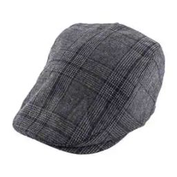 Men Panelled Beret Hat with Stitched Detail-43
