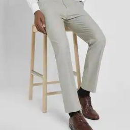 Men Slim Fit Flat-Front Trousers-image-32