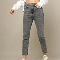 Lightly Washed High-Rise Straight Jeans-picture-8