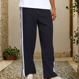 Shein Full Length Slit Hem Side Striped Track Pants-picture-31