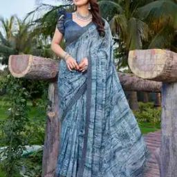Women Printed Saree with Blouse Piece -picture-32