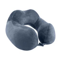 Velvet Neck Pillow with Button Closure-27